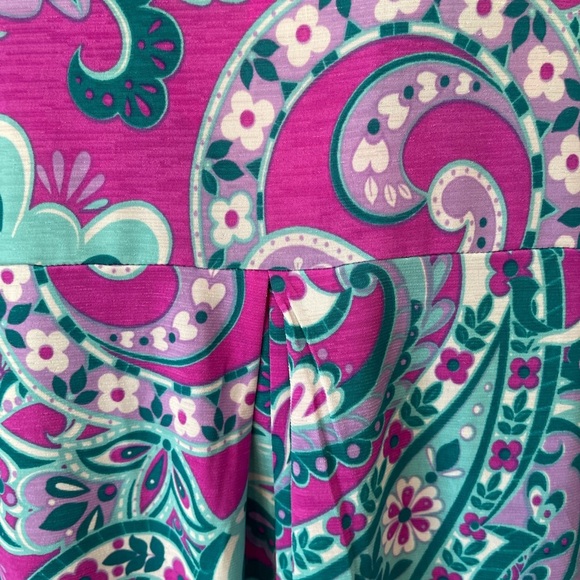 Dear Scarlet size 2X colorful short sleeve office work casual floral paisley - Picture 16 of 16